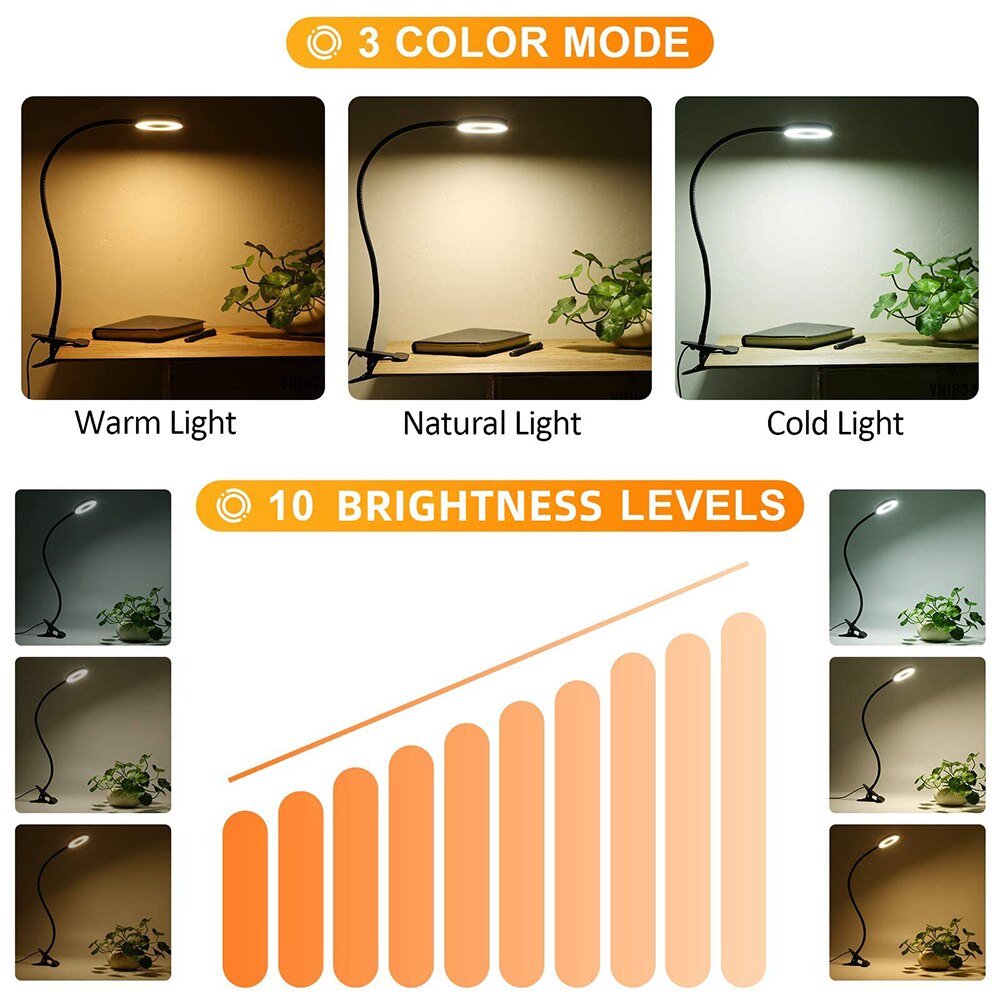 48 LEDs Desk Lamp Clip USB Boo - Laptop Accessories Light recension och pris