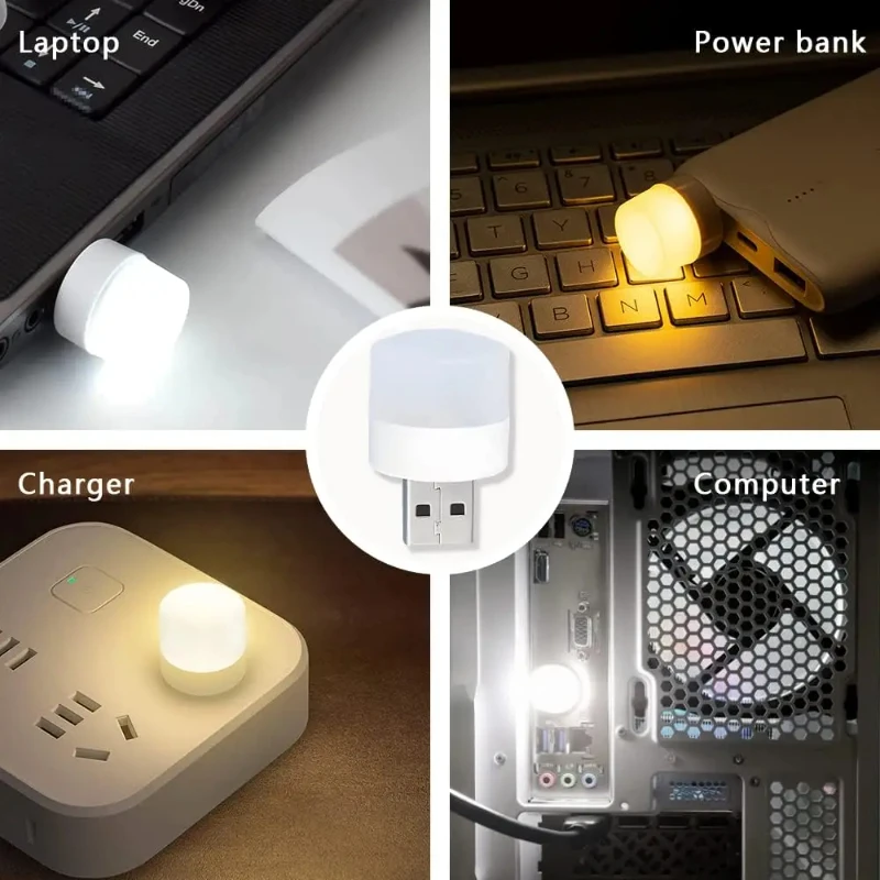 Mini USB Night Light Warm Whit - Laptop Accessories Light recension och pris